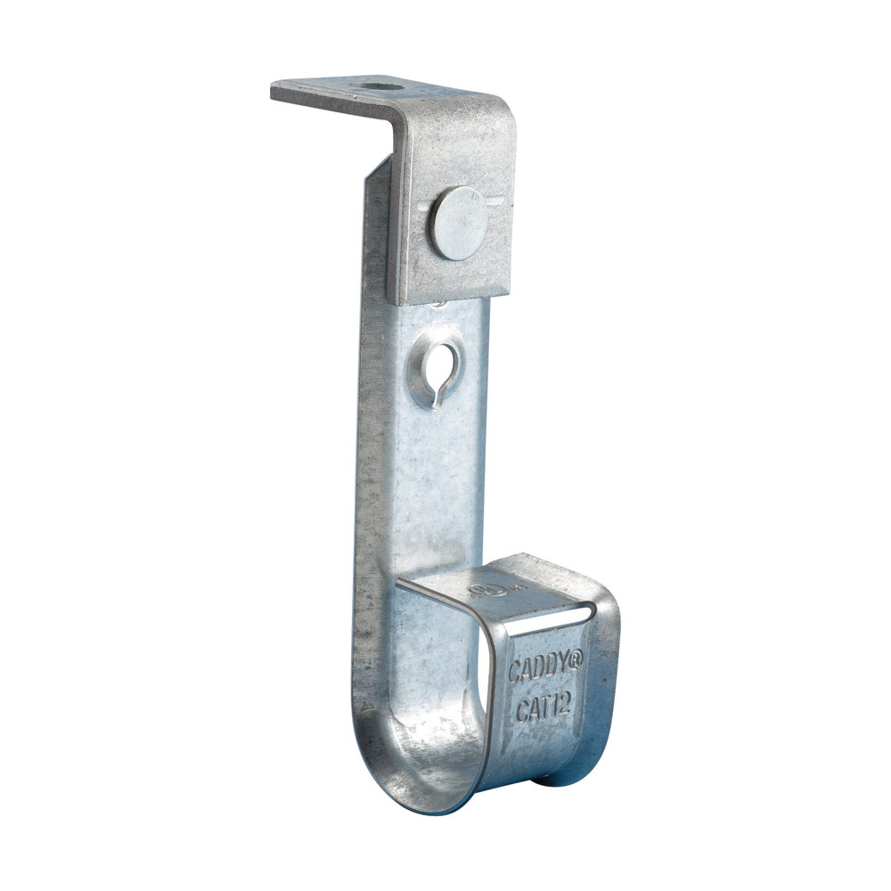CAT12AB Cablecat J-Hook With Angle Bracket, 3/4 in Dia, For Use With Cable Support System, Steel