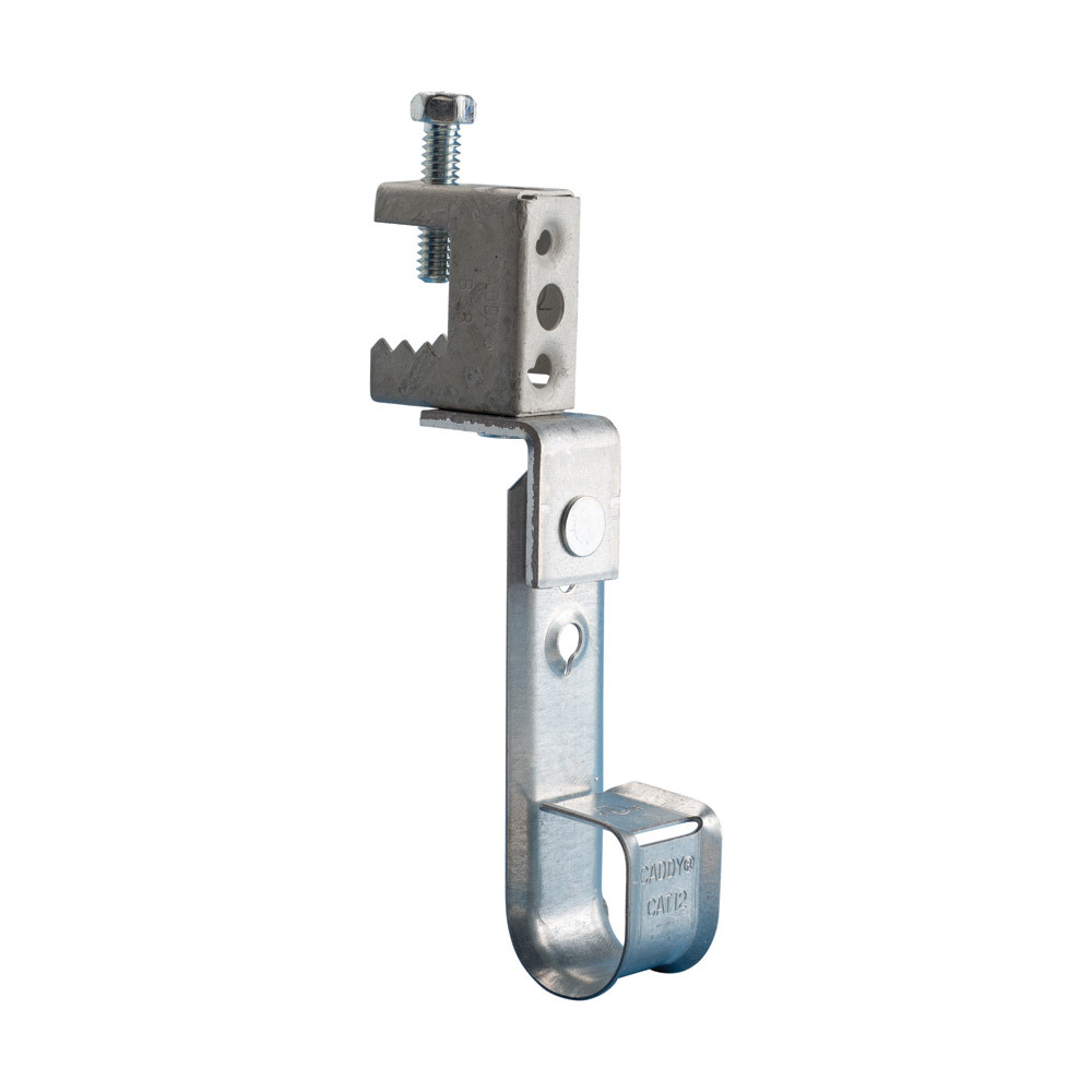 CAT12BCB Cablecat J-Hook With BC Beam Clamp, 3/4 in Dia, For Use With Cable Support System, Beam Mount, Steel