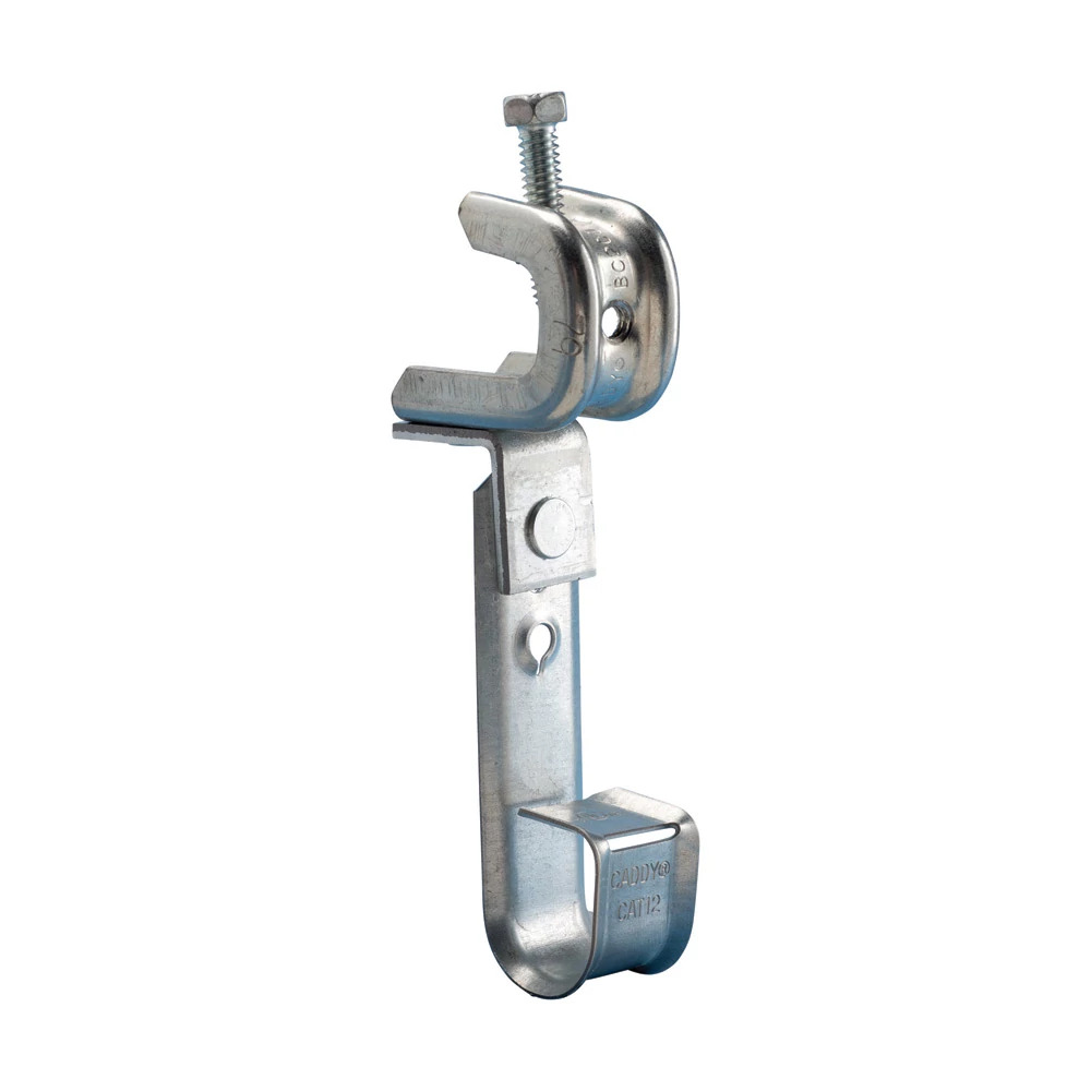 CAT12BC200B Cablecat J-Hook With BC200 Beam Clamp, 3/4 in Dia, For Use With Cable Support System, Beam Mount, Steel