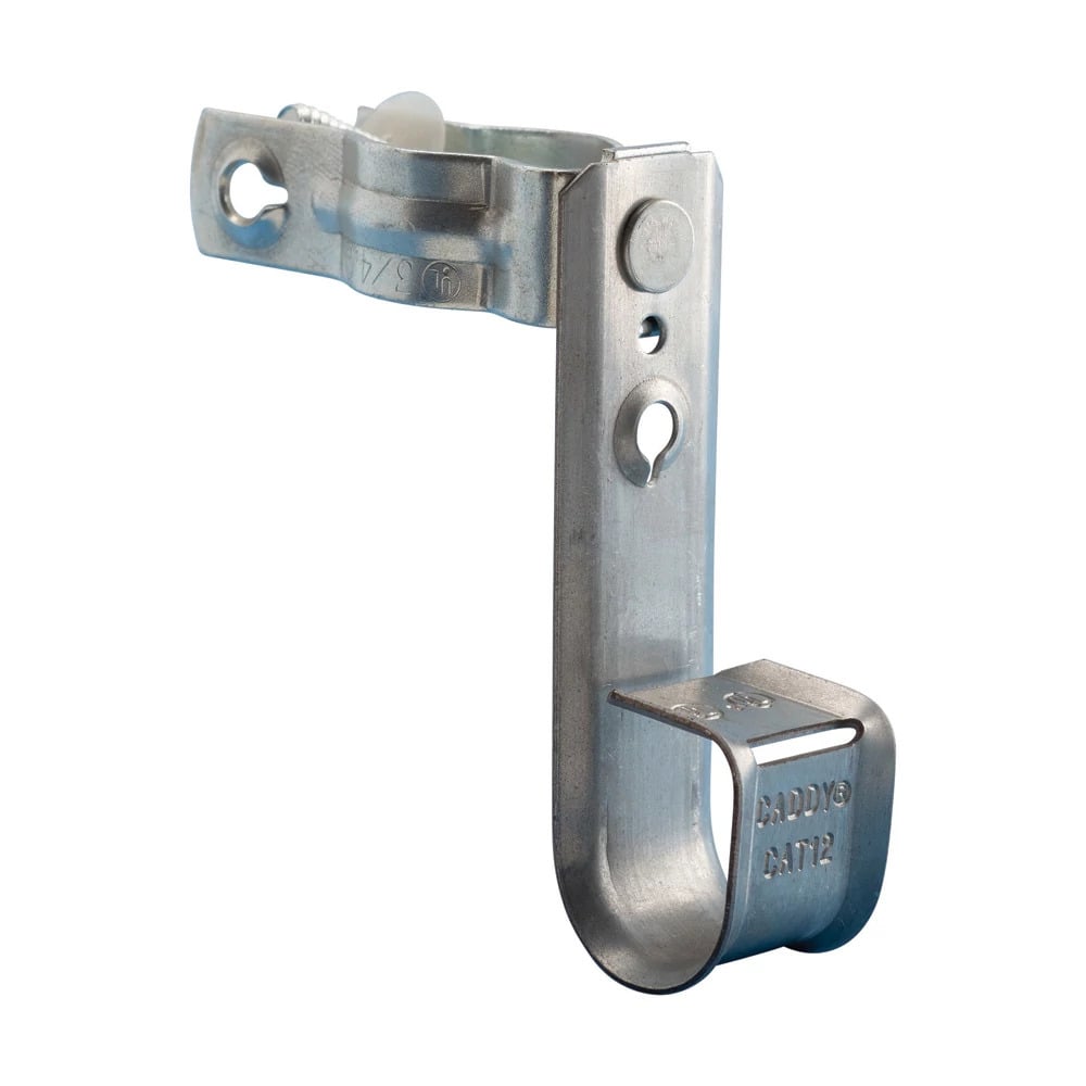 CAT12CD1B Cablecat J-Hook With Pedestal Clamp, 3/4 in Dia, For Use With Cable Support System, Steel
