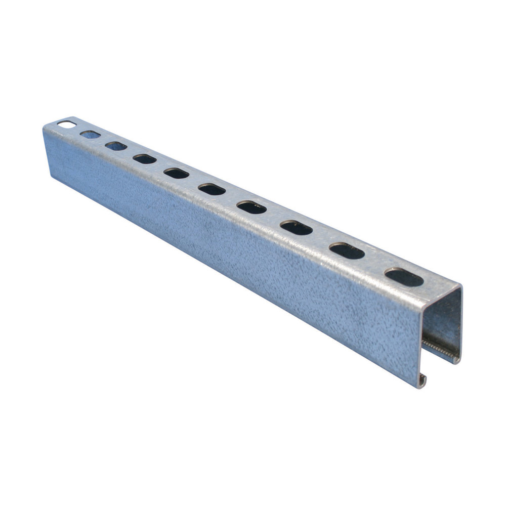 ERISTRUT D12H1000PG Type D Slotted Strut Channel, 10 ft L 1-5/8 in W 12 ga THK, Steel, Pre-Galvanized