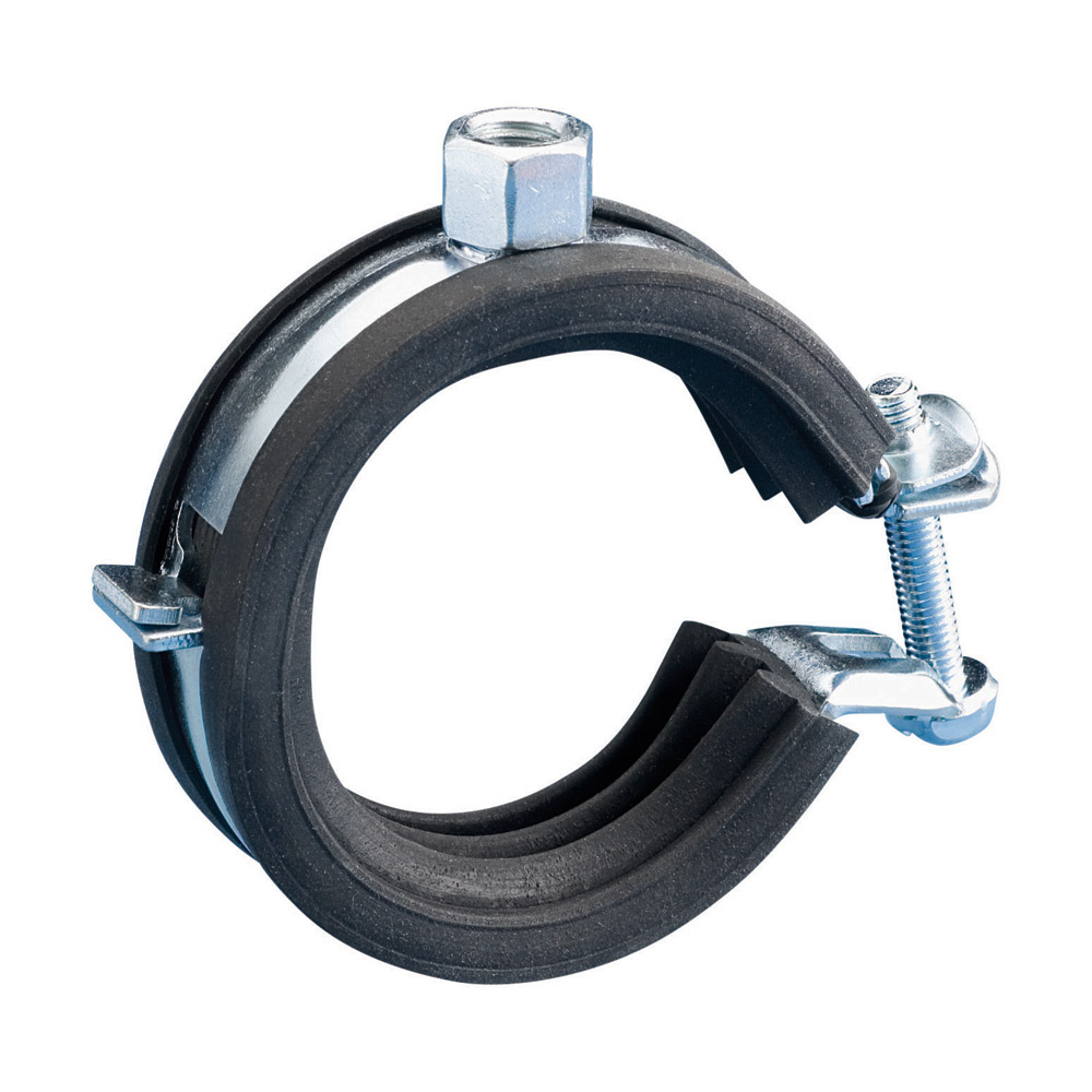 454005 Standard Duty Pipe Cushioned Clamp, 1 in Copper Tube, 3/4 in Iron Pipe , 29/32 in THK, 180 lb Load, Steel, Electro-Galvanized, Import