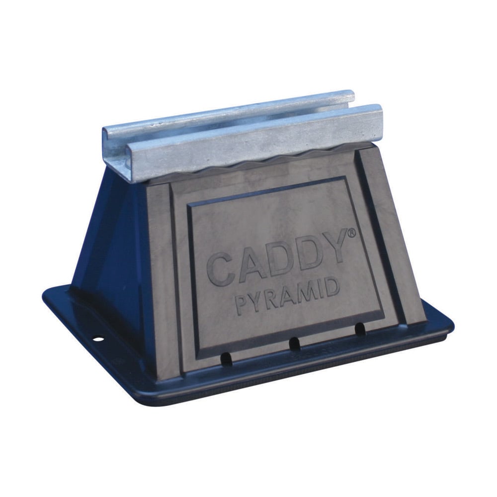 PSF6C Fixed Strut Support, 8 in L x 6 in W x 4.8 in THK, For Use With Pyramid ST Rooftop System, Pipe, Conduit, Duct, Cable Tray and Equipment, Polyethylene/Polypropylene/Steel
