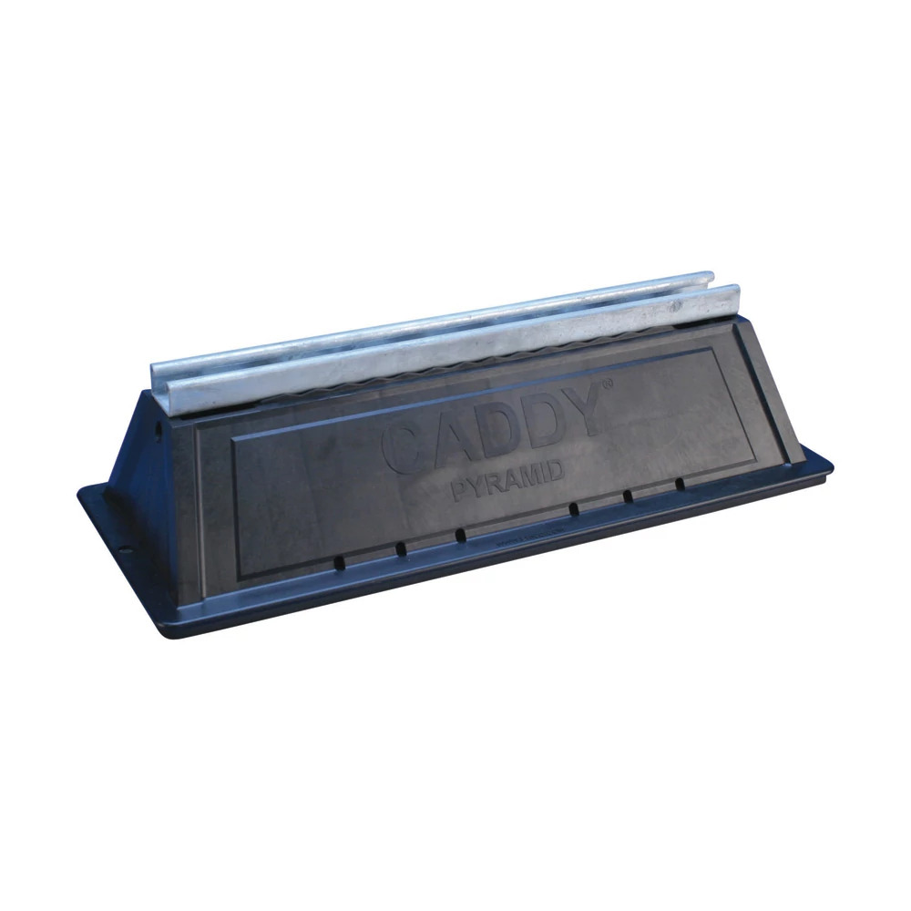 PSF16C Fixed Strut Support, 19 in L x 8 in W x 4.8 in THK, For Use With Pyramid ST Rooftop System, Pipe, Conduit, Duct, Cable Tray and Equipment, Polyethylene/Polypropylene/Steel