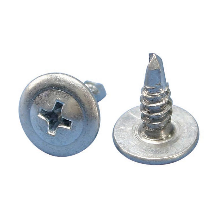 SMS8 Thin Wafer Head Self-Drilling and Tapping Screw, For Use With Screw Gun Electrical Box, #8, Steel