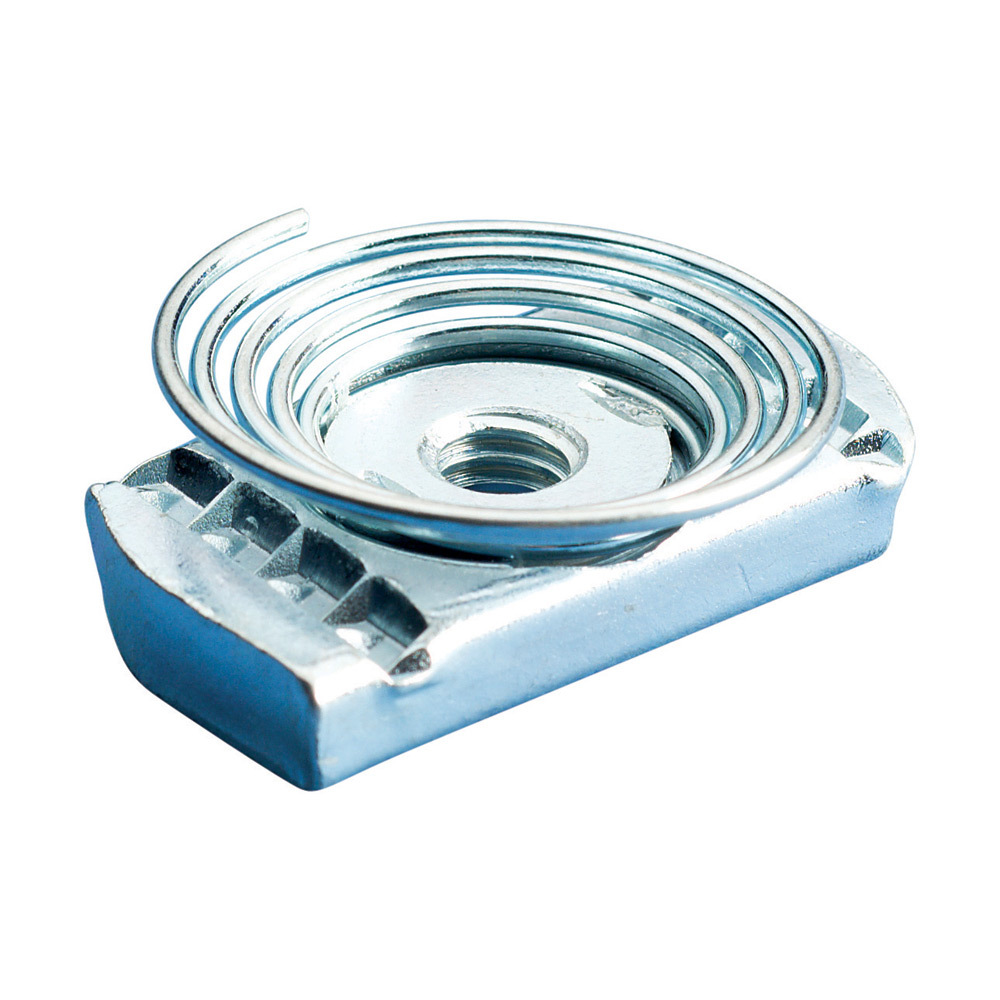 TSNT0025EG Strut Nut With Top Spring, 1/4 in Thread, 3:1 Static Load Safety Factor, 6 ft-lb Torque, For Use With ERISTRUT 12 ga and 14 ga THK Type A/C/D/E Strut Channel, Steel