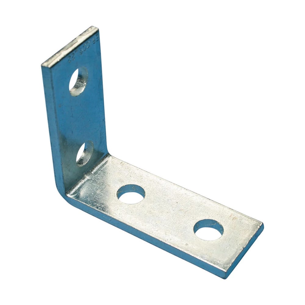 L220000EG Corner Angle Bracket, 4 Holes, 4-1/8 in L x 3-1/2 in W x 1/4 in THK, Steel