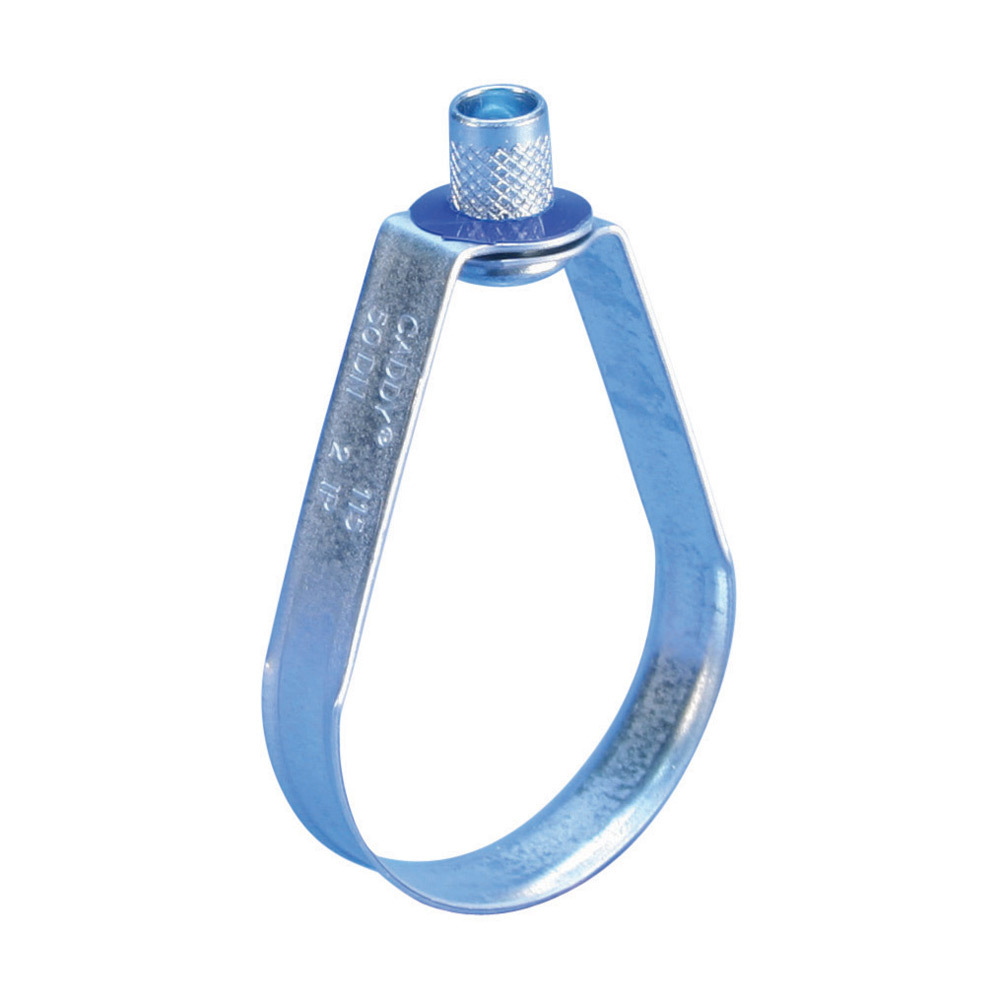 1150075EG Standard Duty Swivel Loop Hanger, 3/4 in Pipe, 3/8 in Rod, 300 lb Load, Steel, Pre-Galvanized