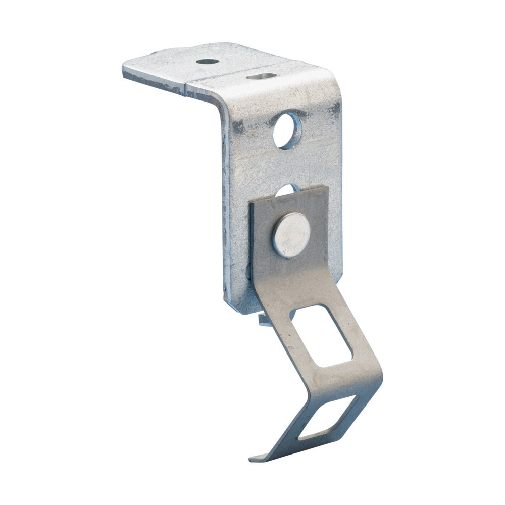 6AFAB3 Push Install Rod Hanger With Pin Driven Angle Bracket, 160 lb Static Load, Spring Steel/Steel, Caddy Armor/Pre-Galvanized