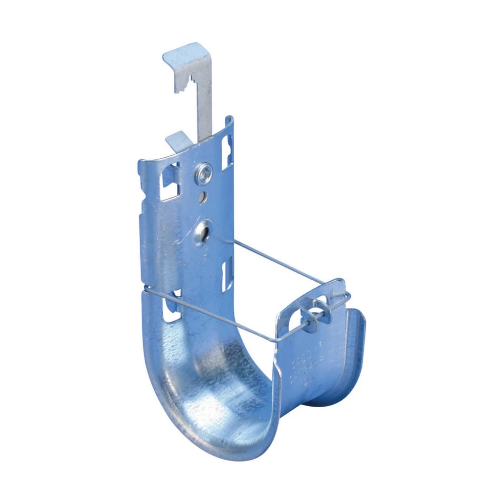 CAT32HP6Z34 CAT HP J-Hook With Multi-Function Clip, 2 in Dia, 30 lb Static Load, For Use With 3/8 in Rod, High Performance Cable Support System, Spring Steel/Steel