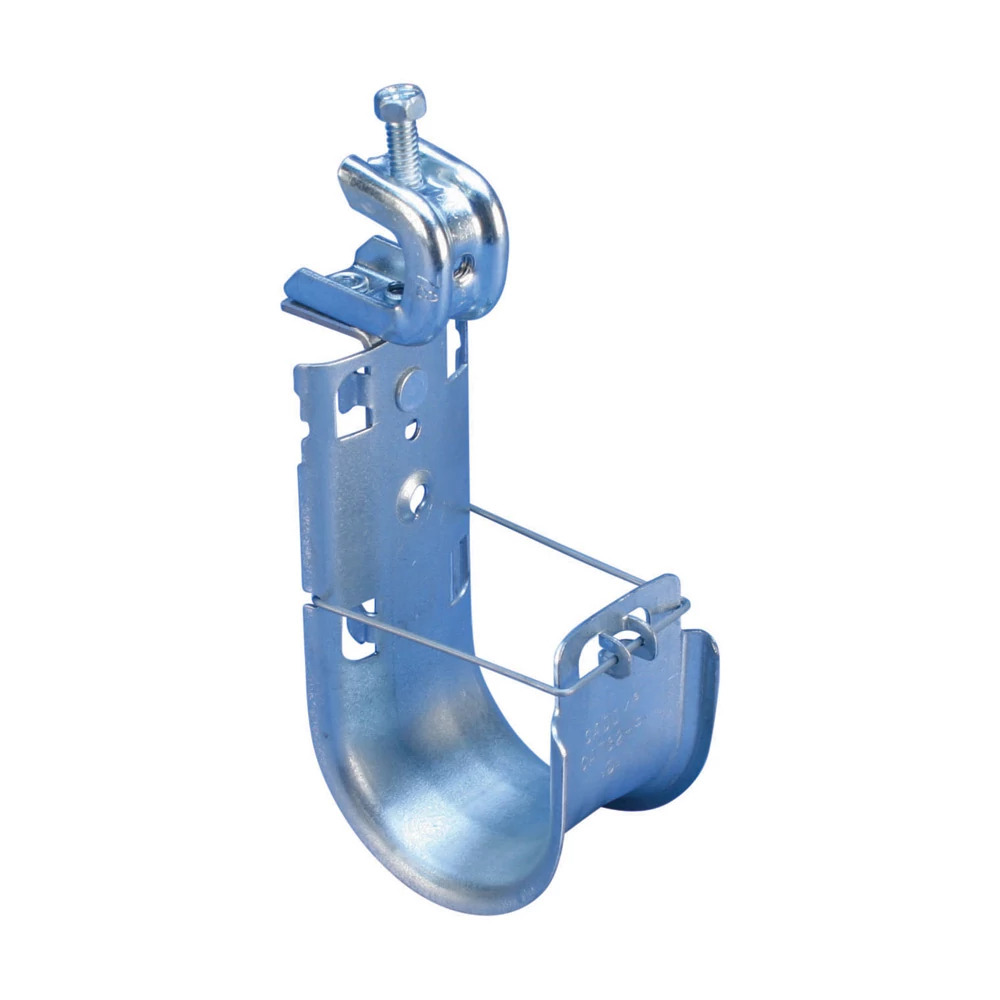 CAT32HPBC200B CAT HP J-Hook With BC200 Beam Clamp, 2 in Dia, 60 lb Static Load, For Use With High Performance Cable Support System, Beam Mount, Steel