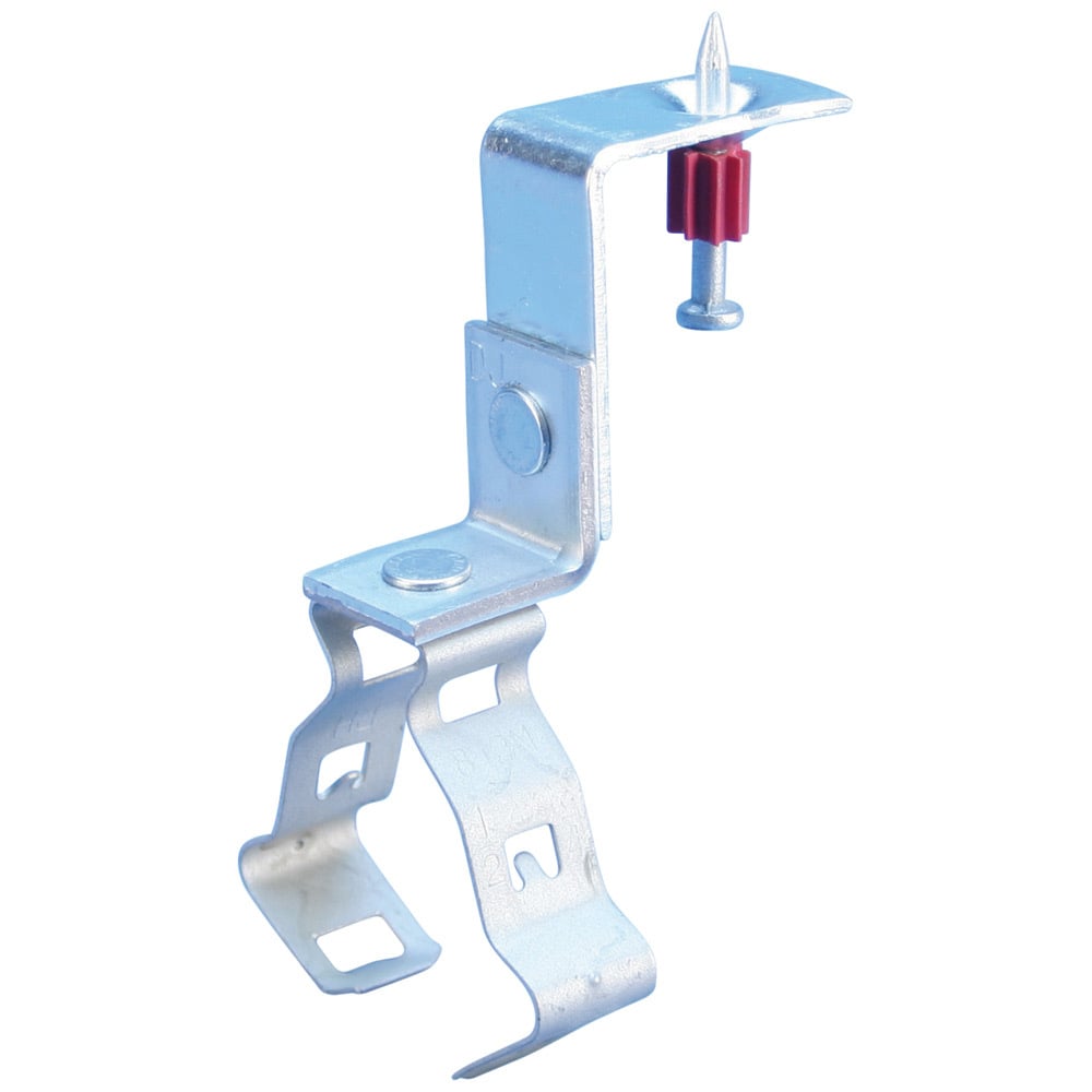 Snap Close Conduit Clamp with Z Shot-Fire Bracket, 1/2", 3/4" EMT, 1/2", 3/4" Rigid/Pipe
