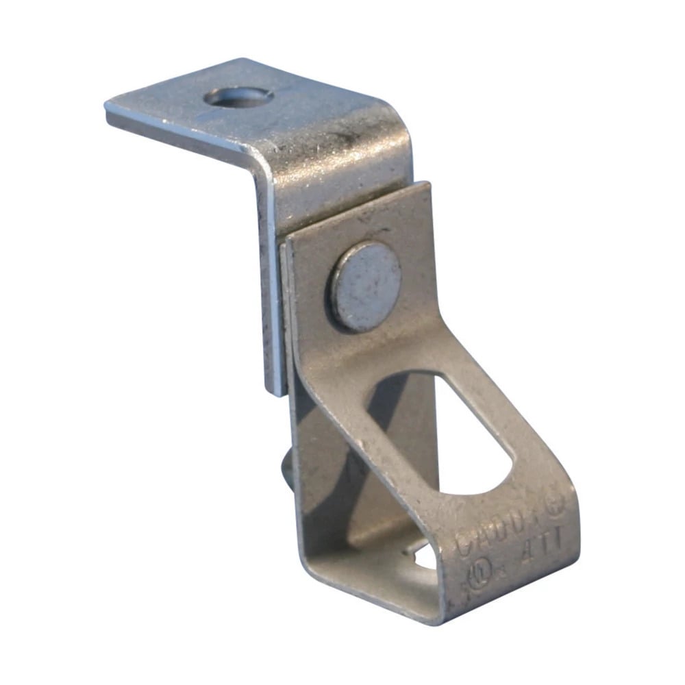 4TIB Thread Install Rod Hanger With Angle Bracket, 160 lb Static Load, Spring Steel/Steel, Pre-Galvanized