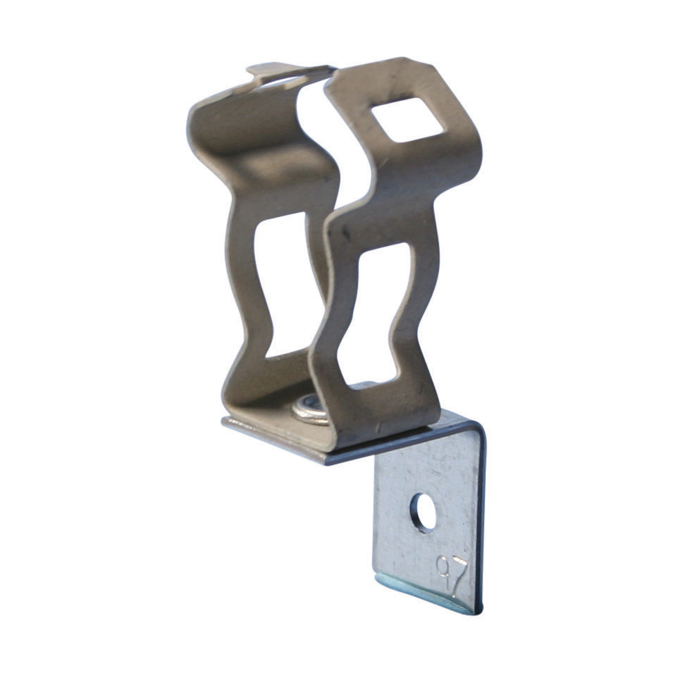 FB812M FB-M Through Stud Cable/Conduit Clamp, For Use With MC/AC or ENT Cable, 1/2 in and 3/4 in Rigid, 1/2 in, 3/4 in EMT Conduit, Spring Steel