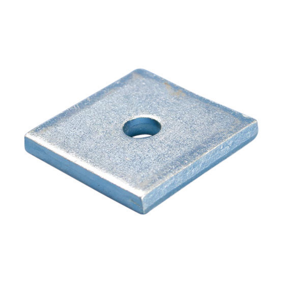 F130000EG Flat Square Channel Washer, 1-5/8 in L x 1-5/8 in W Nominal, 3/8 in ID, 1/4 in THK, Steel