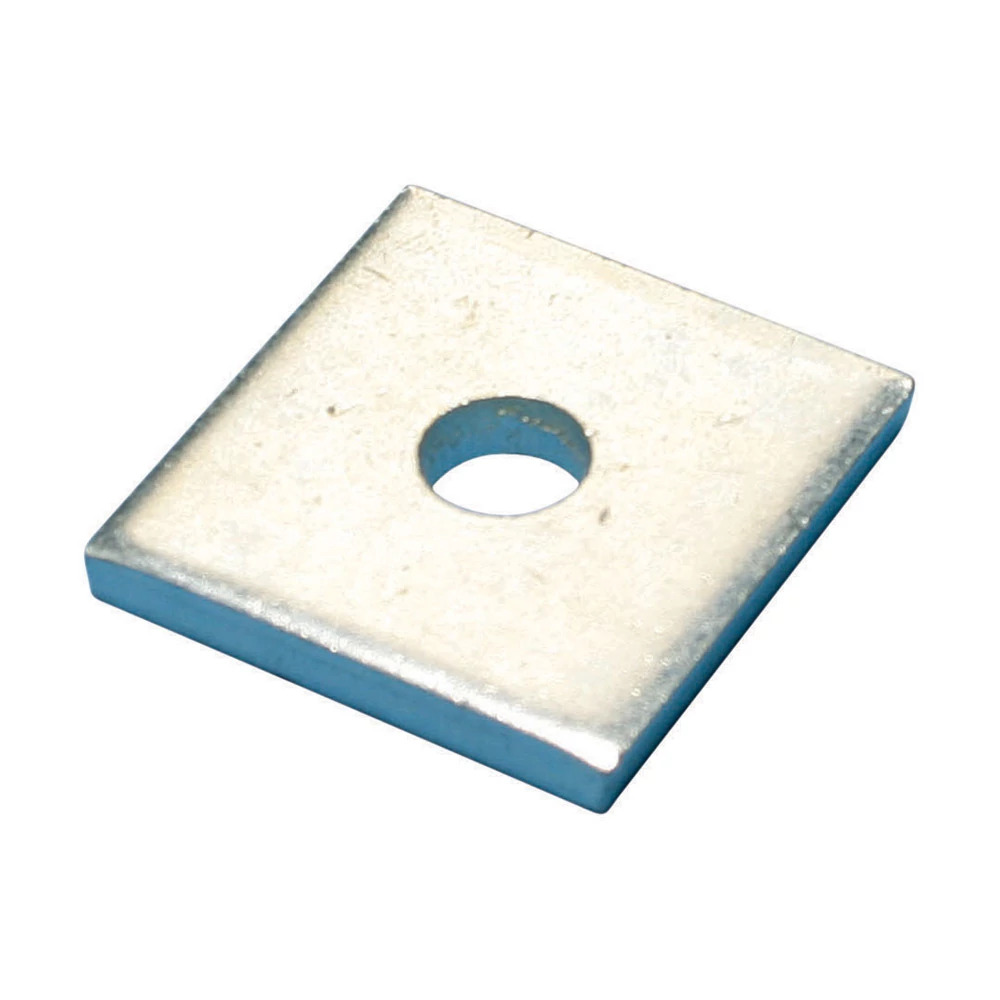 F140000EG Flat Square Channel Washer, 1-5/8 in L x 1-5/8 in W Nominal, 7/16 in ID, 1/4 in THK, Steel