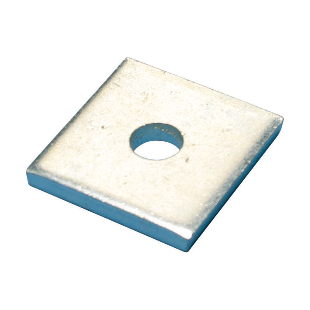 F150000EG Flat Square Channel Washer, 1-5/8 in L x 1-5/8 in W Nominal, 9/16 in ID, 1/4 in THK, Steel