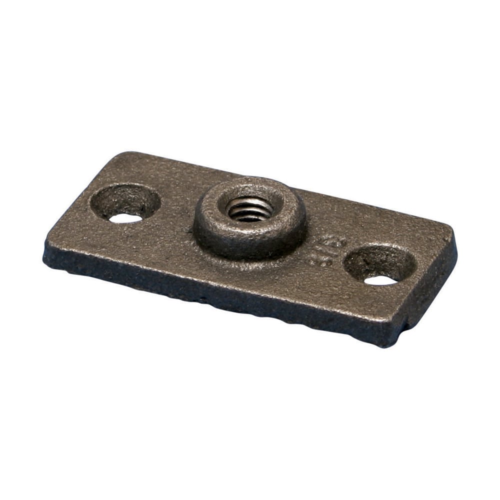 365M0037PL Wall/Ceiling Plate, For Use With Hanger Rod, 3/8 in Rod, 1/4 in Hole, 2 in Maximum Pipe, 180 lb Static Load, Malleable Iron, Plain, Import