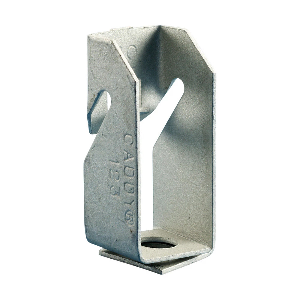 123 Z-Purlin Clip, 1/4 in Hole, 0.06 to 0.1 in THK Flange, 100 lb Load, Spring Steel, Caddy Armor