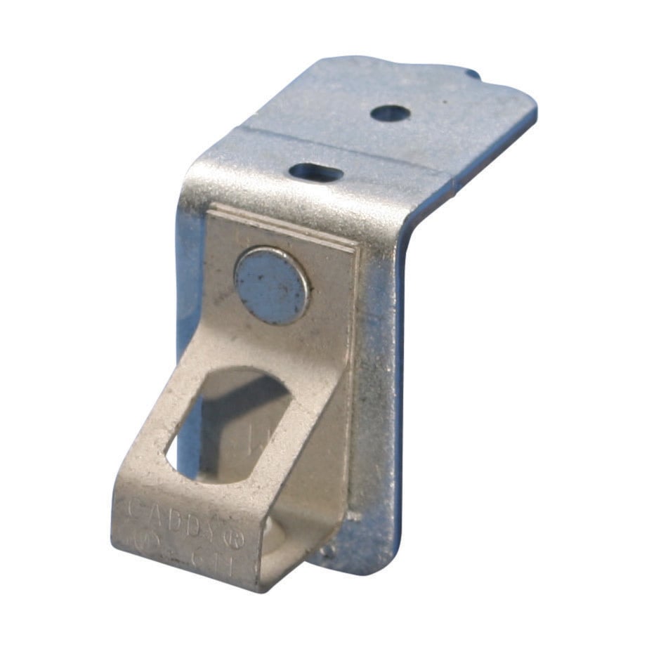 6TIAFAB3 Thread Install Rod Hanger With Pin Driven Angle Bracket, 160 lb Static Load, Spring Steel/Steel, Caddy Armor/Pre-Galvanized