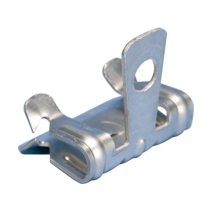 4H24SS Hammer-On Flange Clip, 1/8 to 1/4 in THK Flange, 140 lb Load, 301 Stainless Steel