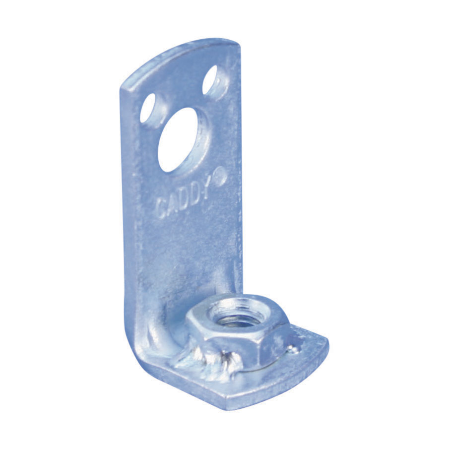 3290037EG Side Beam Attachment, For Use With Hanger Rod, 3/8 in Rod, 0.276 x 0.51 in Hole, 350 lb Static Load, Stainless Steel, Electro-Galvanized, Import