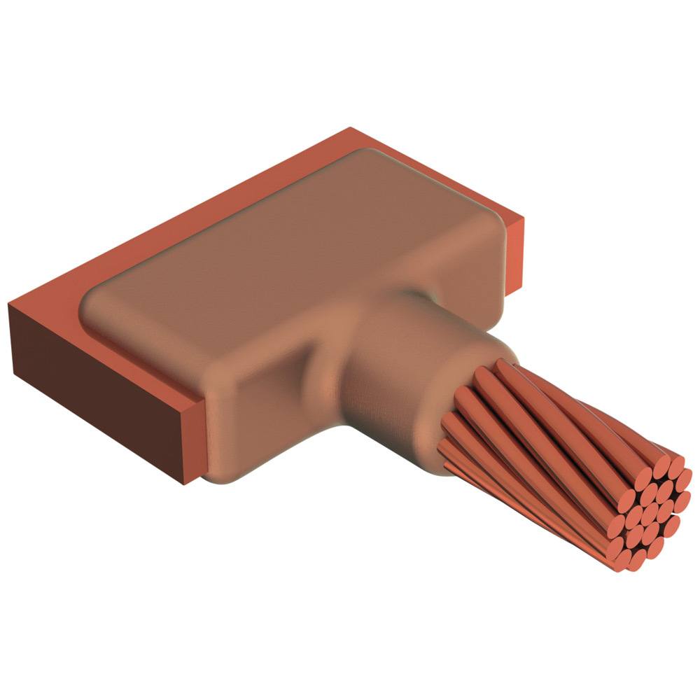 LJCGG1T Type LJ Weld Metal Mold, 2 AWG Solid Conductor, Cable to Lug/Busbar Connection, Graphite