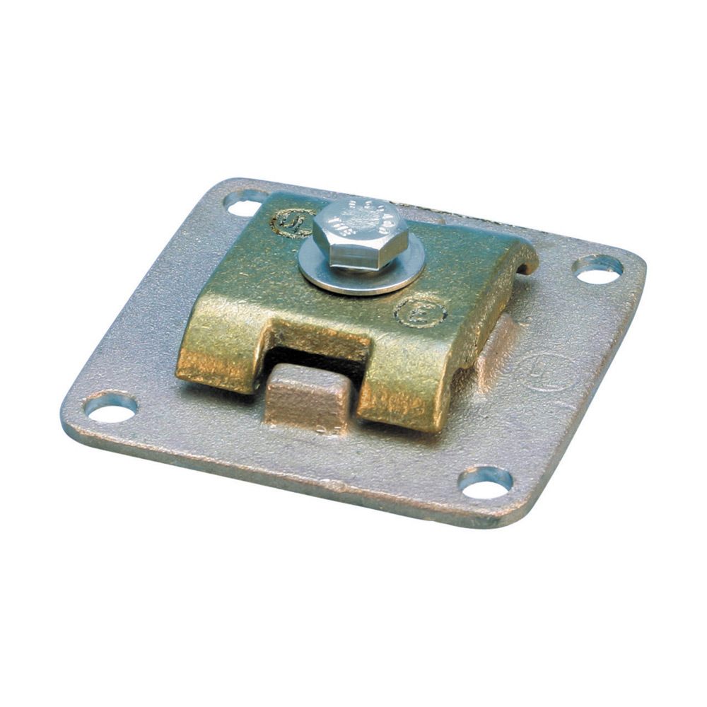 LPC532 Bonding Plate, 4/0 AWG Cable, 0.66 in H x 2.875 in W x 2.875 in D Plate, 5/16 in Plate Hole, Brass