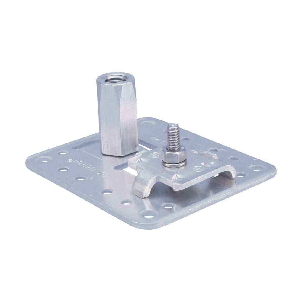 LPA30212 Adjustable Flat Imperial Thread Stamped Universal Air Terminal Base, Aluminum