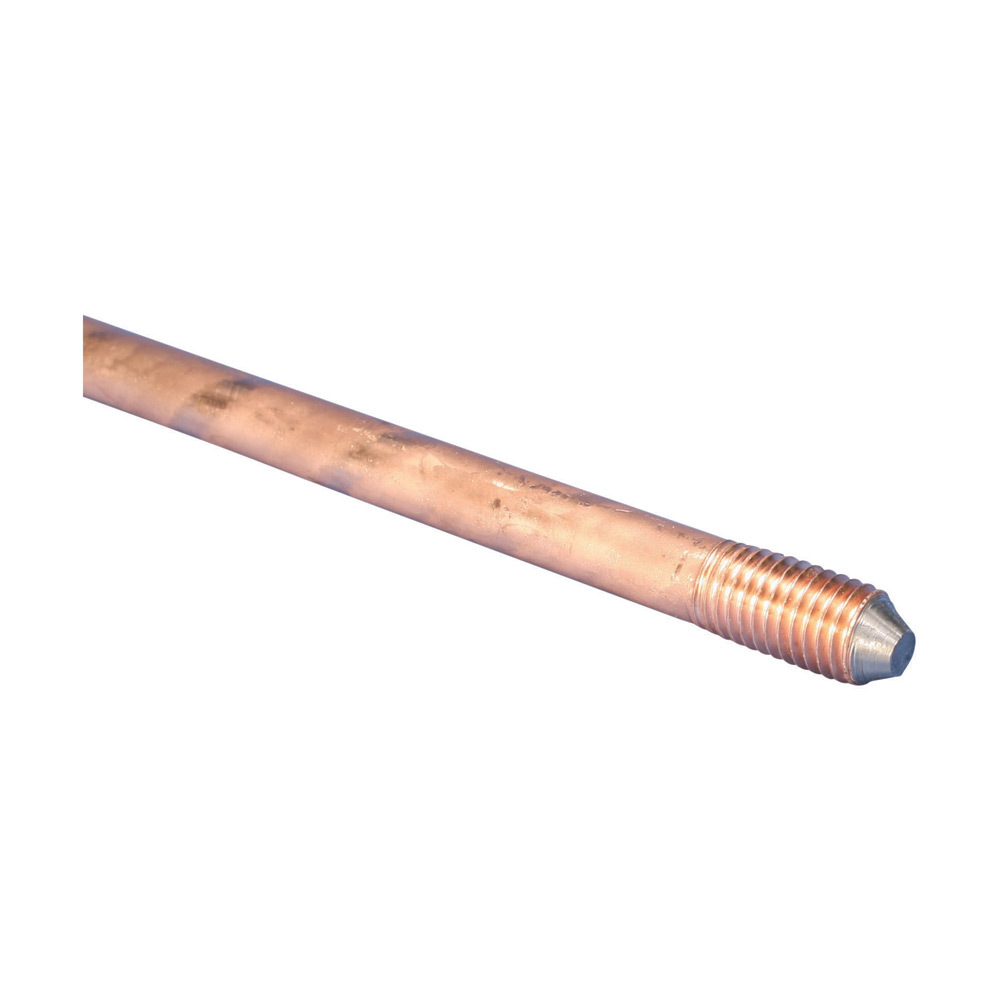 635840 Sectional Threaded Ground Rod, 5/8 in Nominal, 4 ft OAL, Copper Bonded Steel, Electrolytic Copper Coated, 10 mil THK Coating