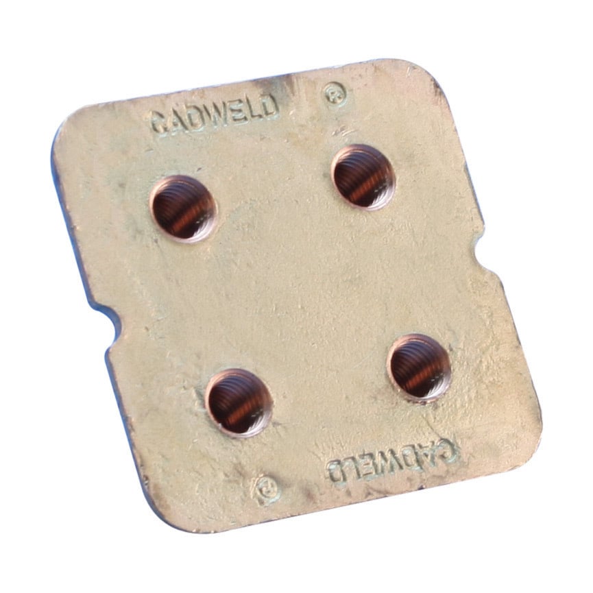 B1612Q 4-Stud Earthpoint Ground Plate, 3 in H x 2-1/2 in W x 2-1/4 in D Plate, 4/0 AWG Wire, Brass