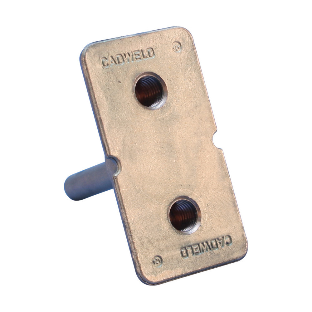 B1622Q Earthpoint, 3 in H x 3-1/4 in W x 1-5/8 in D Plate, 4/0 AWG Wire, Brass