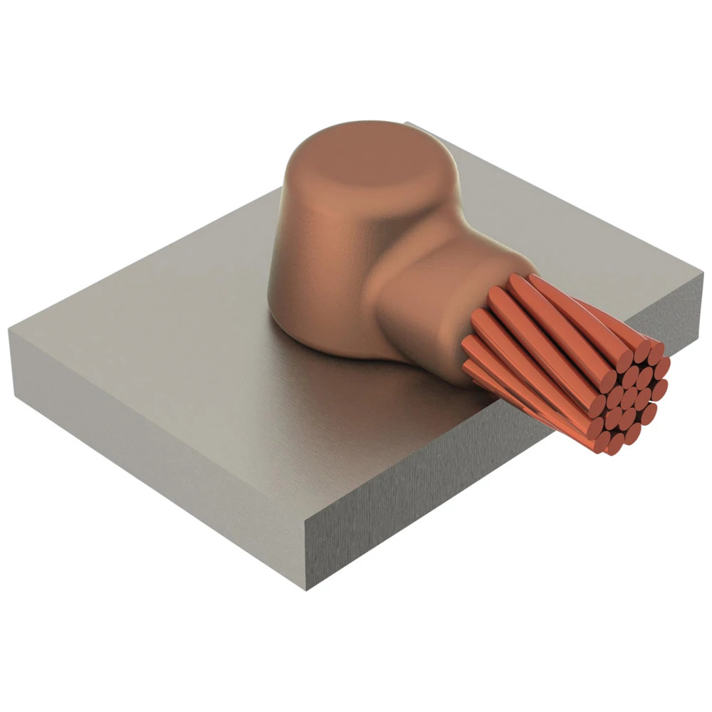 HAA1H Cadweld Type HA Weld Metal Mold, 6 AWG Concentric Tap Conductor, Cable to Steel Connection, Graphite