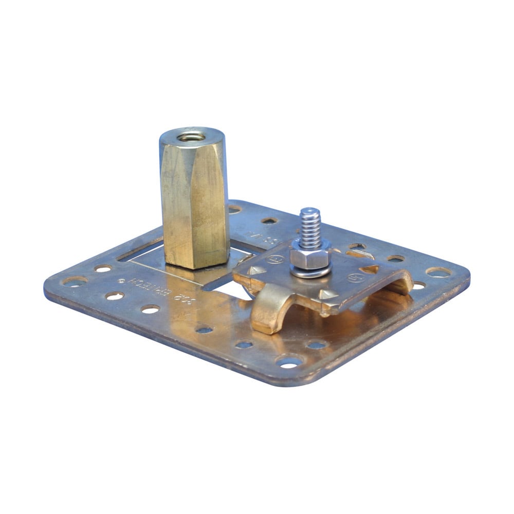 LPC30212 Adjustable Flat Imperial Thread Stamped Universal Air Terminal Base, Bronze/Brass