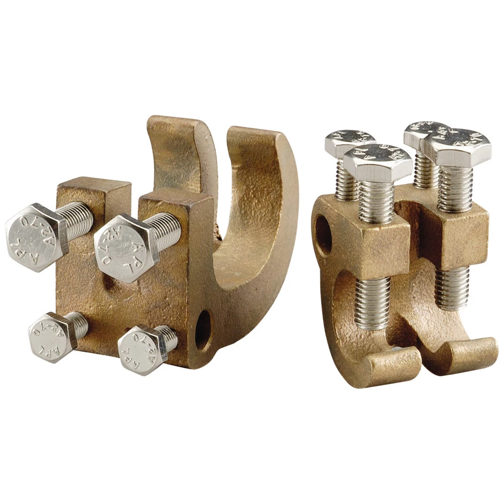 RC100 Heavy Duty Rebar Grounding Clamp, 8 AWG Solid to 4/0 AWG Stranded, 10 to 100 sq-mm Stranded Conductor, Bronze