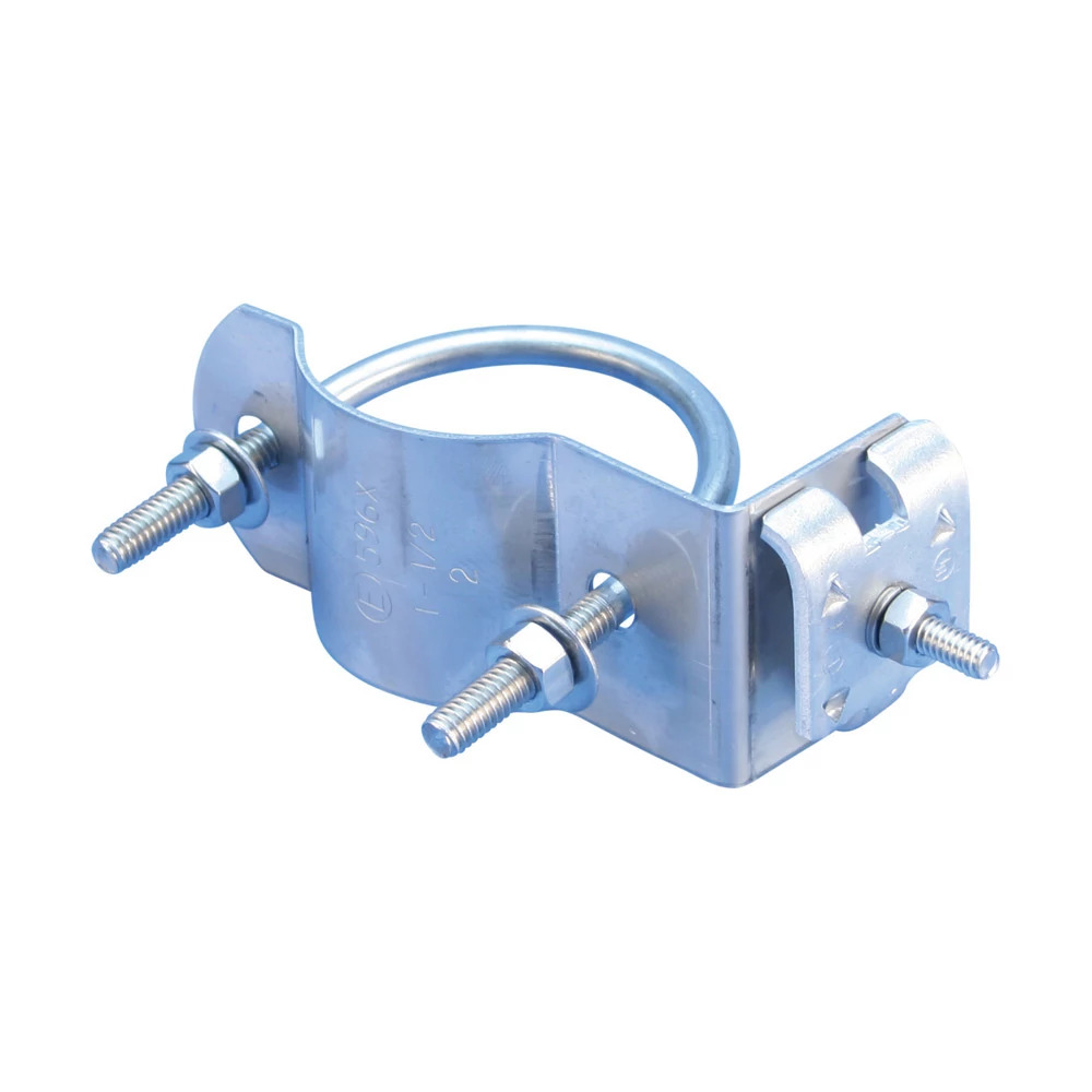 LPC5963 90 deg Stamped U-Bolt Pipe Clamp, 2 to 4/0 AWG Conductor, 304 Stainless Steel/Copper
