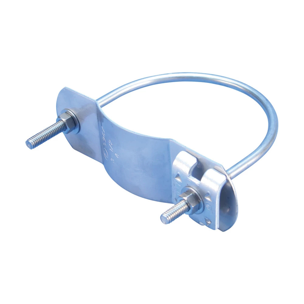 LPC5966 Stamped U-Bolt Pipe Clamp, 2 to 4/0 AWG Conductor, 304 Stainless Steel/Copper