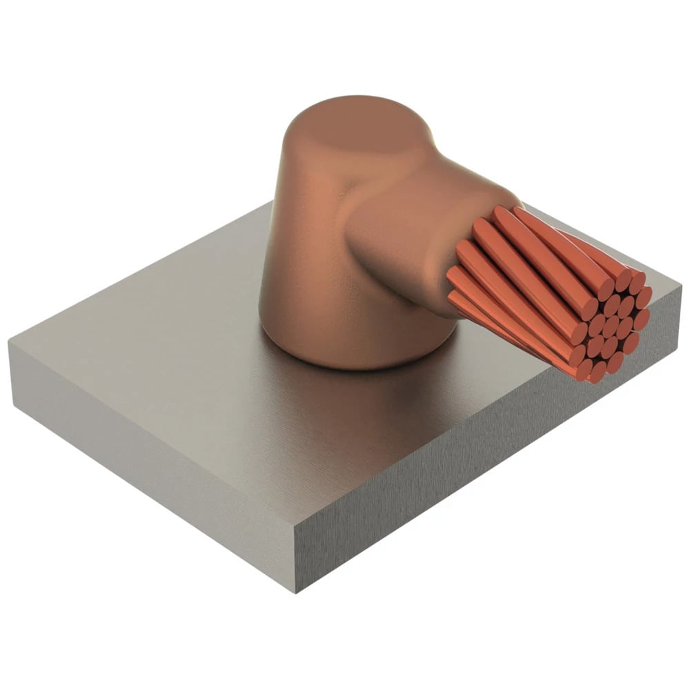 Cable to Steel, HS, Steel Pipe or Flat Surface, #4 Concentric, 24" Min Pipe