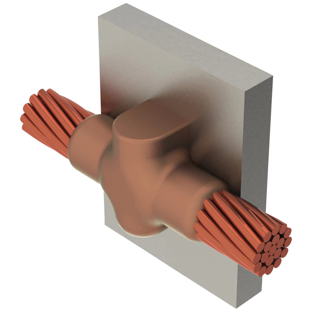VGC1V2.50 Cadweld Type VG Weld Metal Mold, 2 AWG Concentric Conductor, Cable to Steel Connection, Graphite