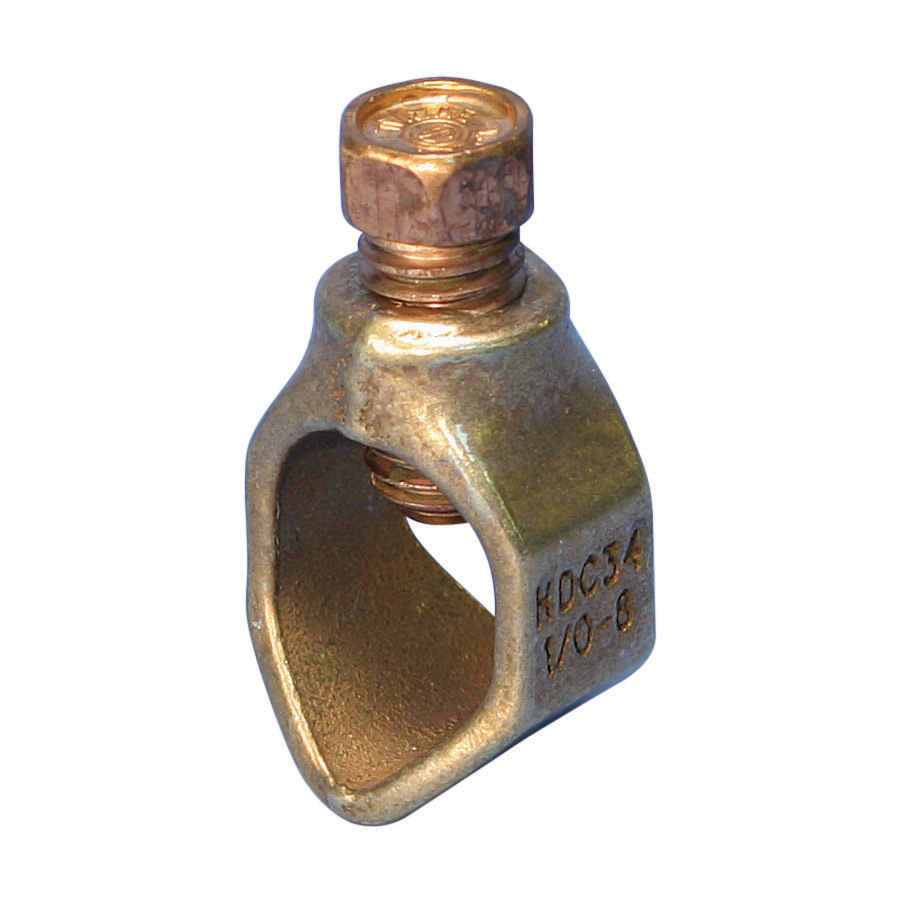 HDC34 Ground Rod Clamp, 3/4 in Rod, 8 AWG Solid to 1/0 AWG Stranded, 10 sq-mm Solid to 50 sq-mm Stranded Conductor, Silicon Bronze