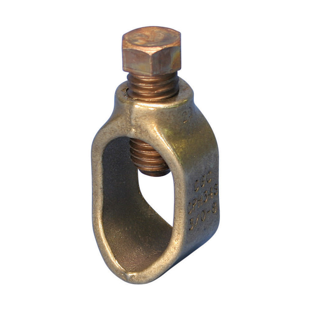 HDC34SP Ground Rod Clamp, 3/4 in Rod, 8 AWG Solid to 3/0 AWG Stranded, 10 sq-mm Solid to 70 sq-mm Stranded Conductor, Silicon Bronze