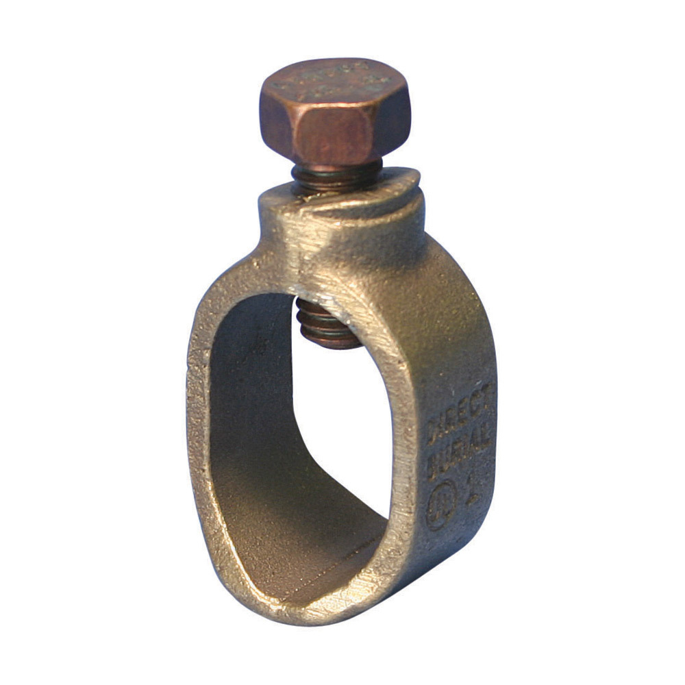 HDC1 Ground Rod Clamp, 1 in Rod, 8 AWG Solid to 4/0 AWG Stranded, 10 sq-mm Solid to 95 sq-mm Stranded Conductor, Silicon Bronze