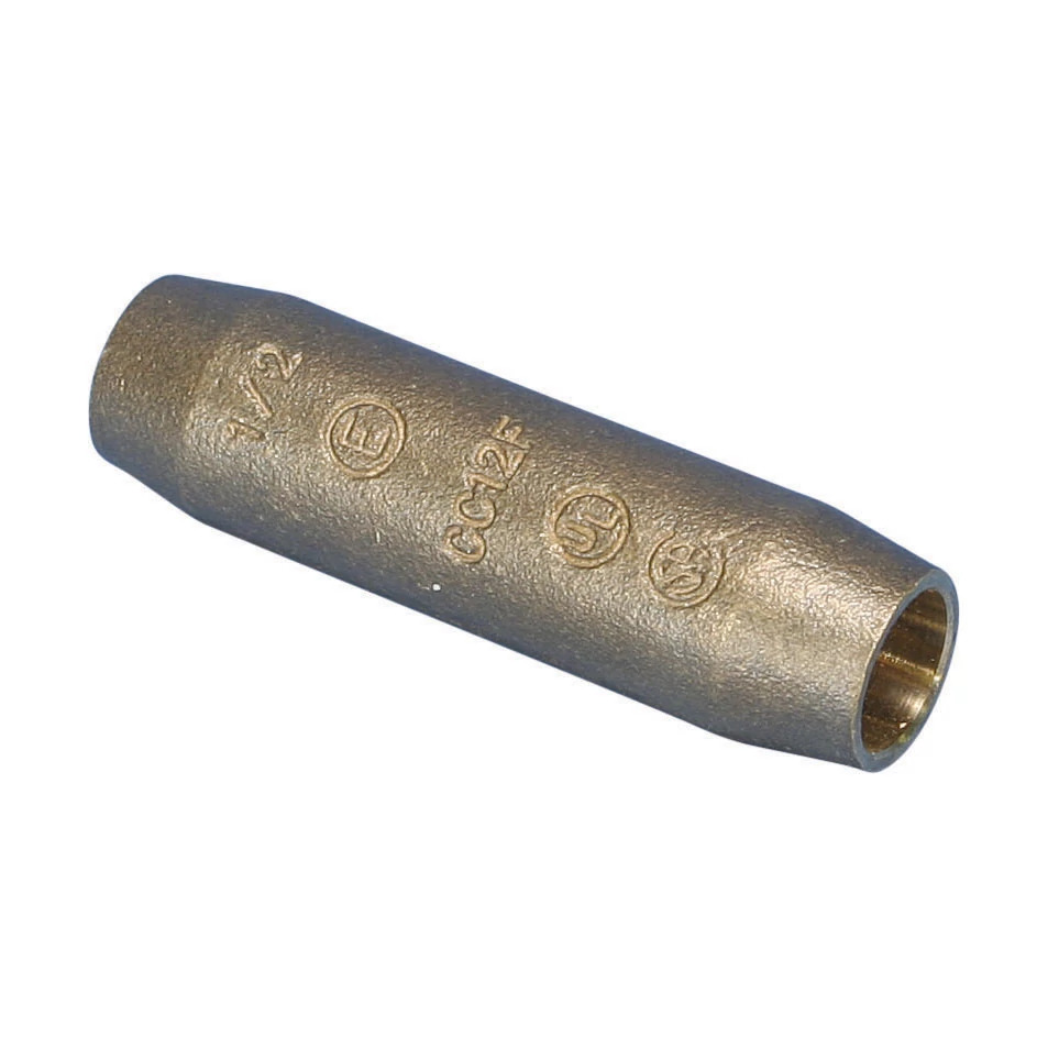 CC12F Threadless Compression Coupler, 1/2 in Dia, For Use With Pointed Copper Bonded Ground Rod, Silicon Bronze