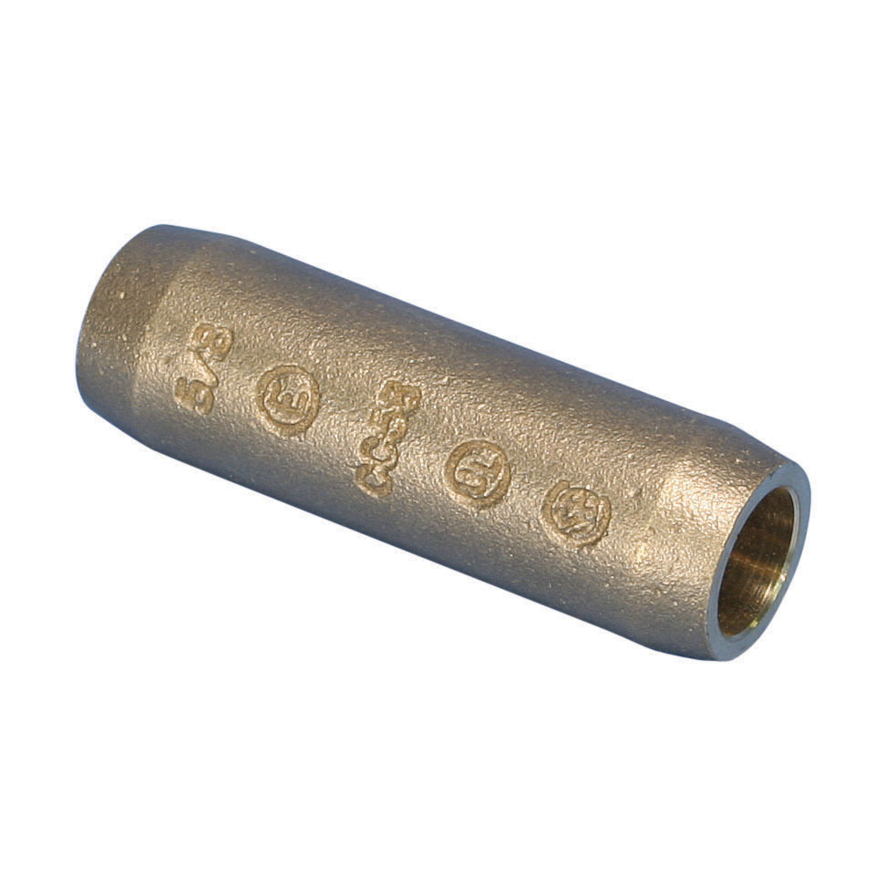 CC58 Threadless Compression Coupler, 5/8 in Dia, For Use With Pointed Copper Bonded Ground Rod, Silicon Bronze, Electro-Galvanized