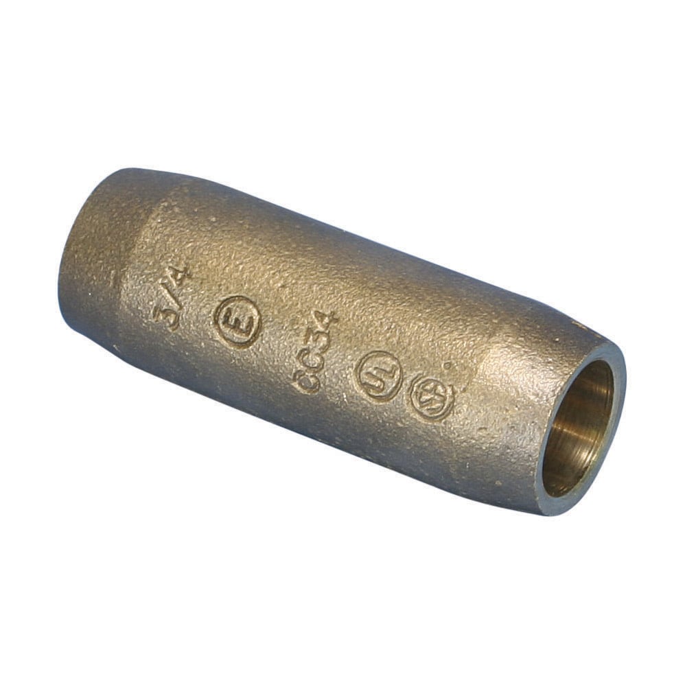 CC34 Threadless Compression Coupler, 3/4 in Dia, For Use With Pointed Copper Bonded Ground Rod, Silicon Bronze, Electro-Galvanized