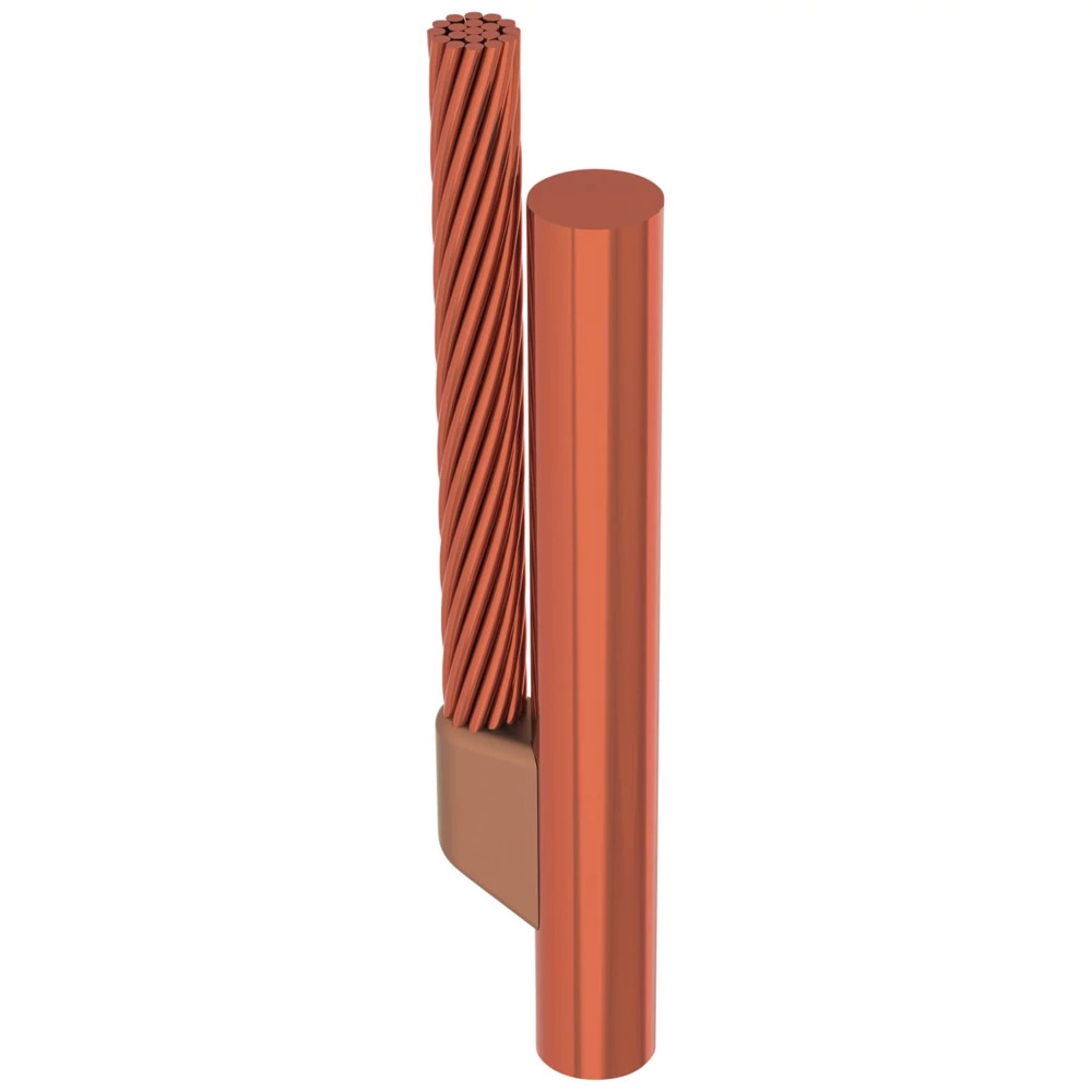 GNR312Q Cadweld Type GN Weld Metal Mold, 4/0 AWG Concentric Conductor, 5/8 in Rod, Cable to Ground Rod/Other Rounds Connection, Graphite/Steel