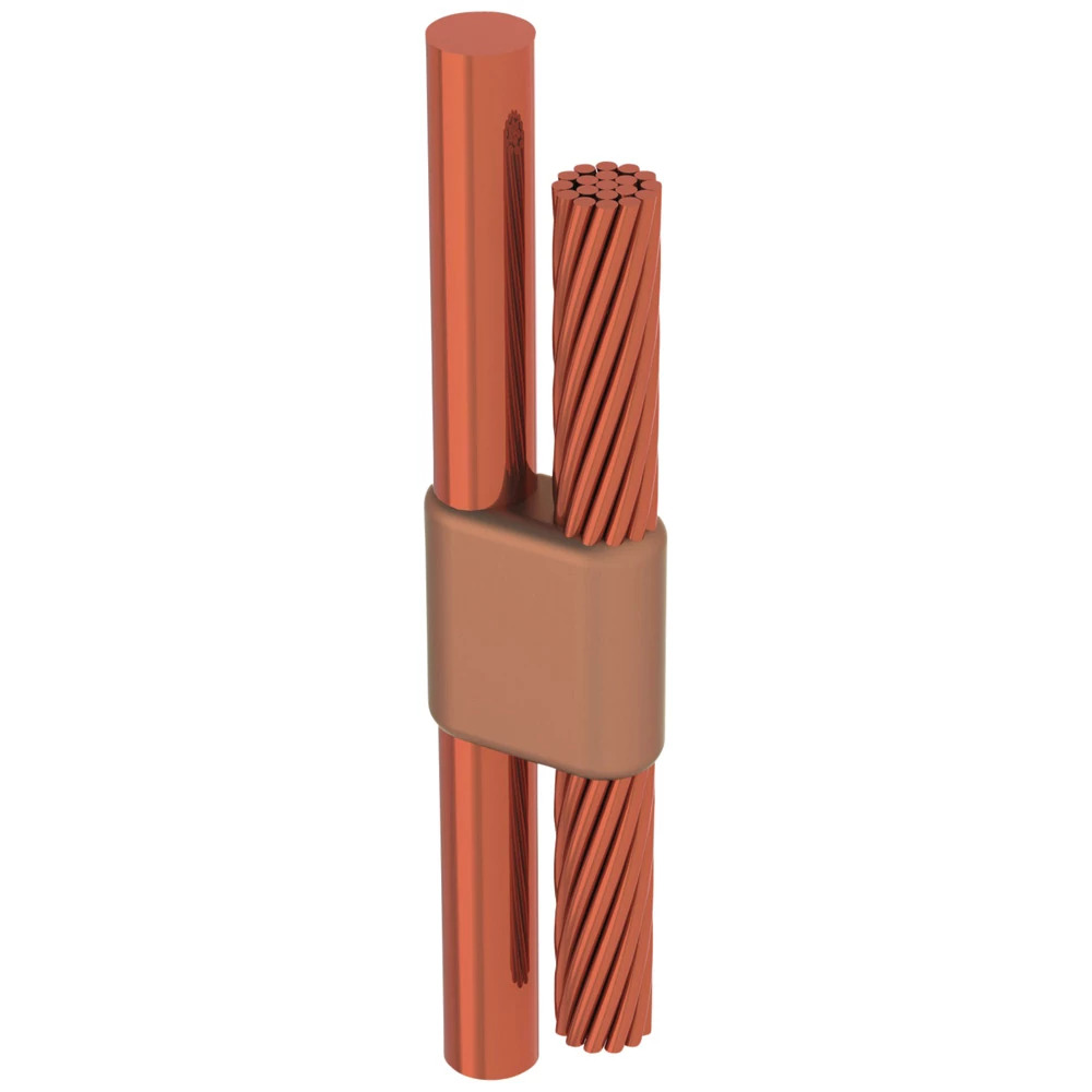 GPR182Q Cadweld Type GP Weld Metal Mold, 4/0 AWG Concentric Conductor, 3/4 in Rod, Cable to Ground Rod/Other Rounds Connection, Copper/Graphite