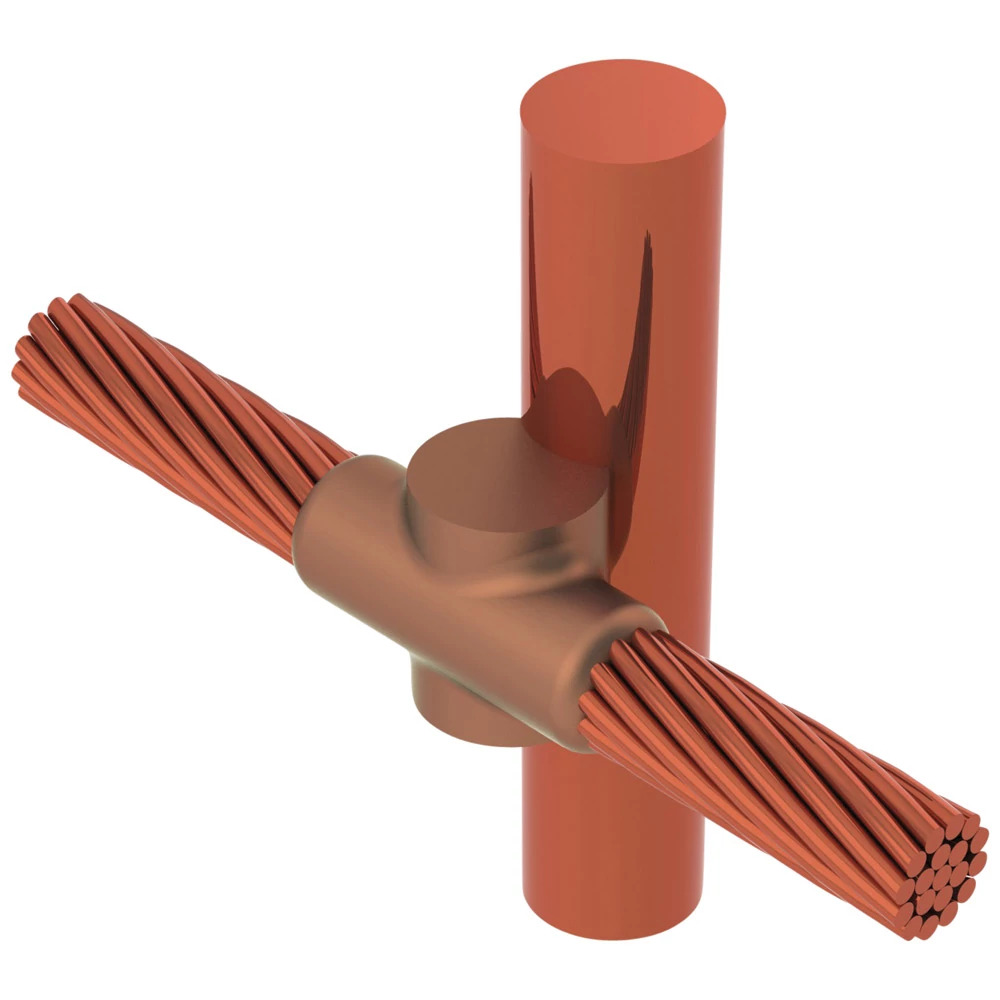 GYE332Q Cadweld Type GY Weld Metal Mold, 4/0 AWG Concentric Conductor, 3/4 in Rod, Cable to Ground Rod/Other Rounds Connection, Graphite/Steel