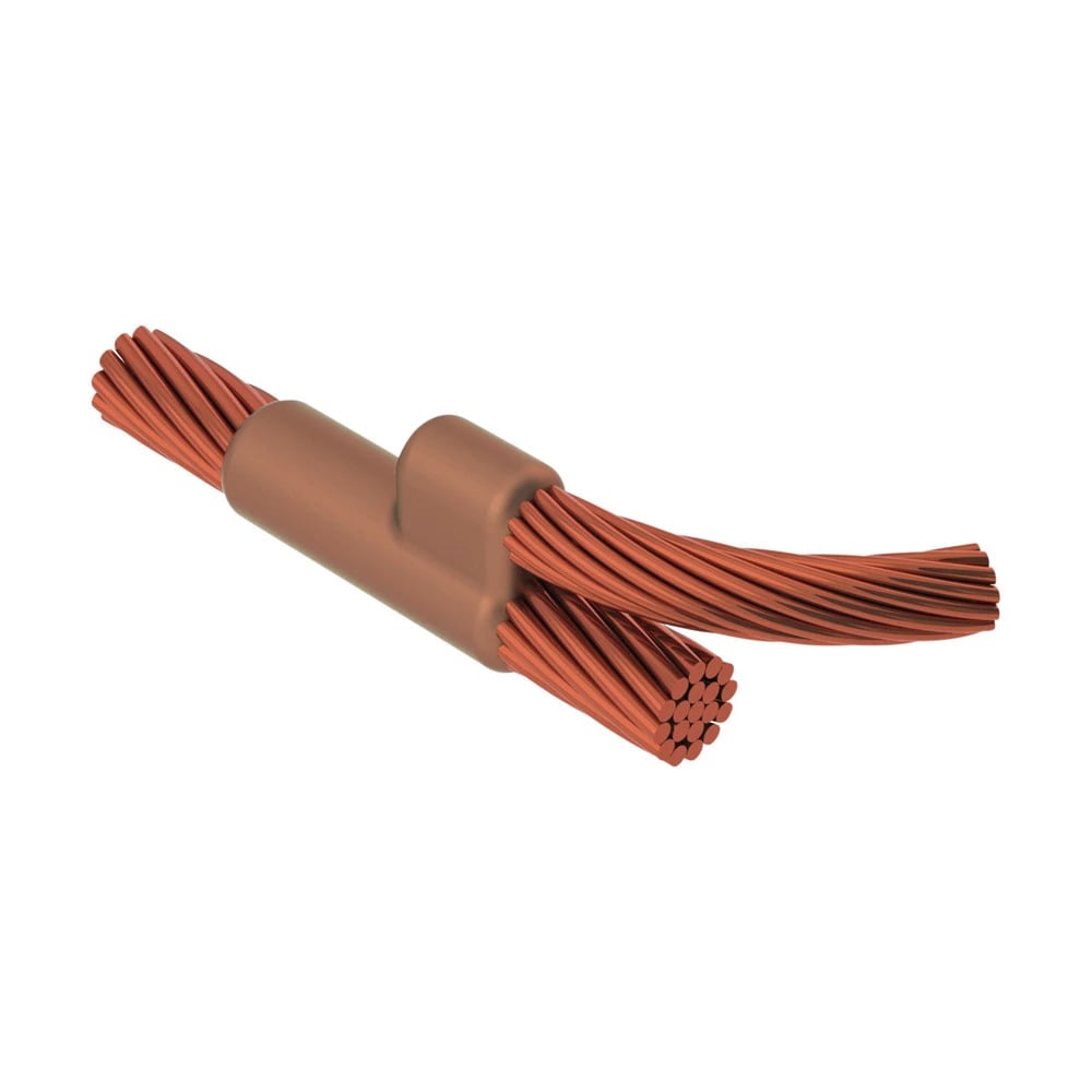 PCC2Q1V Cadweld Type PC Weld Metal Mold, 4/0 AWG Run, 2 AWG Concentric Tap Conductor, Cable to Cable Connection, Graphite