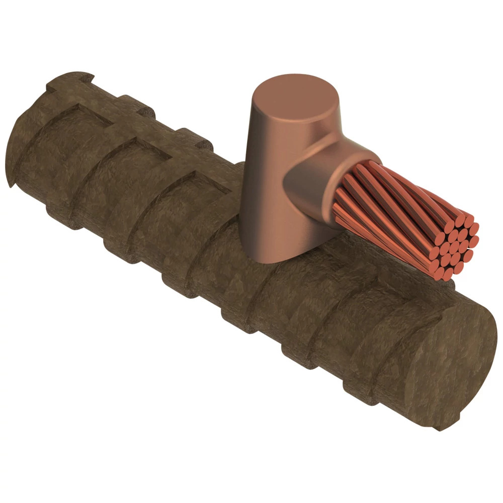 RRC532L Cadweld Type RR Weld Metal Mold, 3/0 AWG Concentric Conductor, Cable to Rebar Connection, Graphite